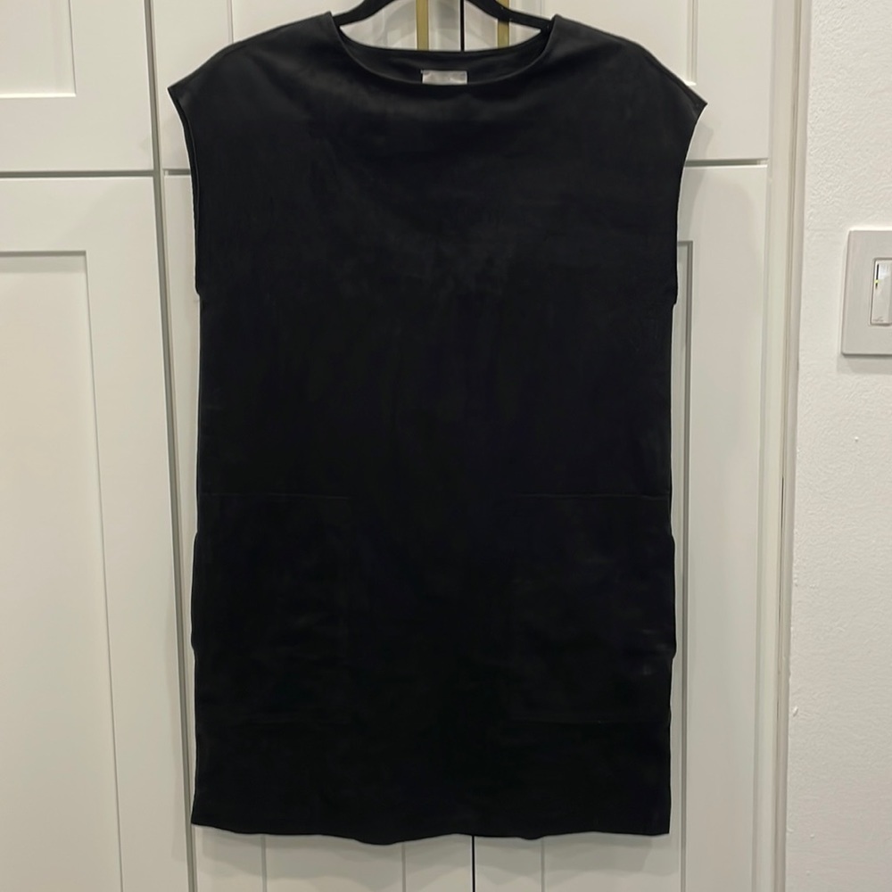 Aritzia Wilfred Free Nori Black Faux Suede Dress